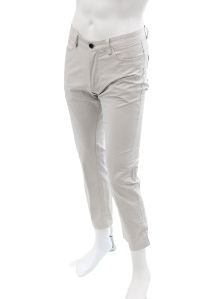 Calvin Klein Mens Cropped Chino Beige Button Closure Size 30