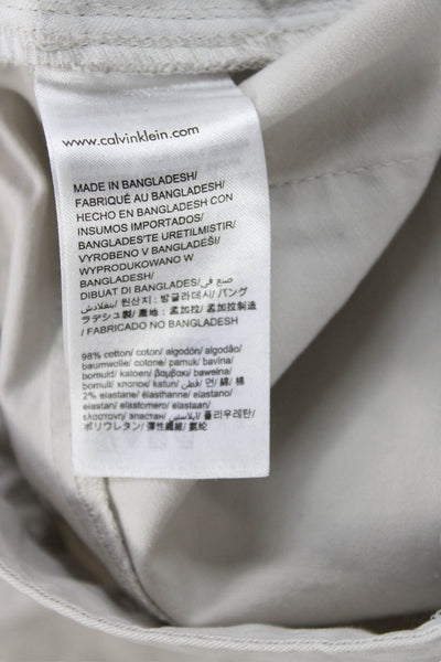 Calvin Klein Mens Cropped Chino Beige Button Closure Size 30