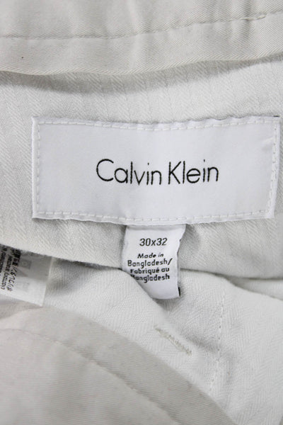 Calvin Klein Mens Cropped Chino Beige Button Closure Size 30