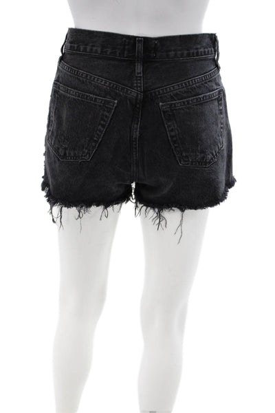 Agolde Unisex Black Cotton Beach Shorts Size 24