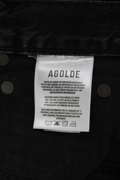 Agolde Unisex Black Cotton Beach Shorts Size 24