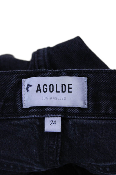 Agolde Unisex Black Cotton Beach Shorts Size 24