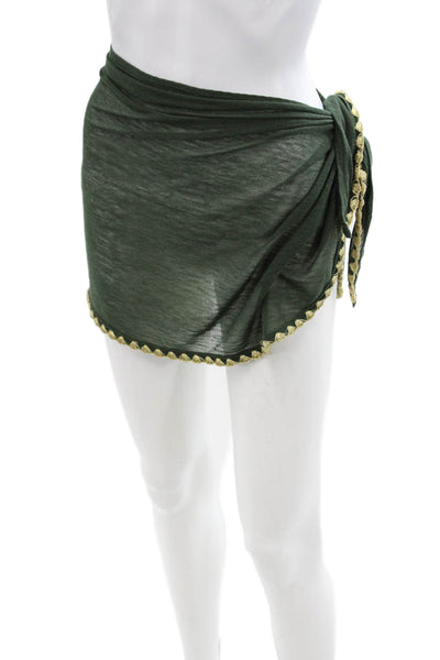 Robin Piccone Women Green Mini Wrap Swimsuit Size One Size