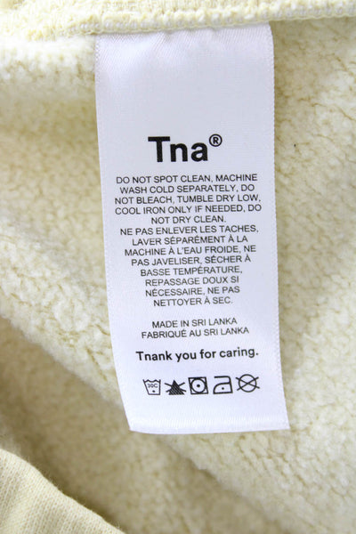 TNA Unisex Sweat Shorts Yellow Organic Cotton Drawstring Size XS