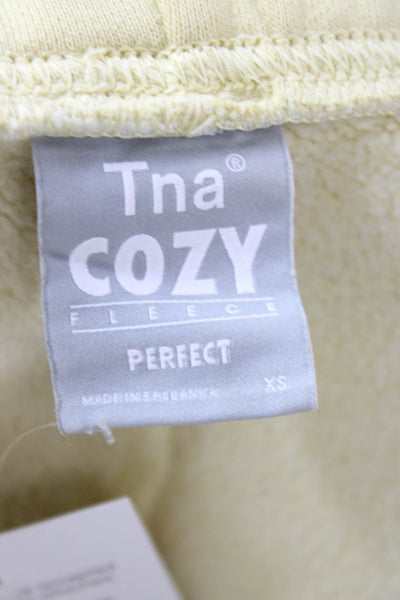 TNA Unisex Sweat Shorts Yellow Organic Cotton Drawstring Size XS