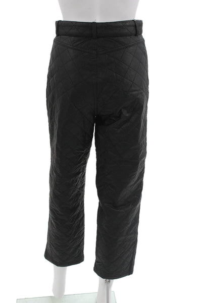 Zara Women Cropped Argyle Black Polyester Pants Size XS