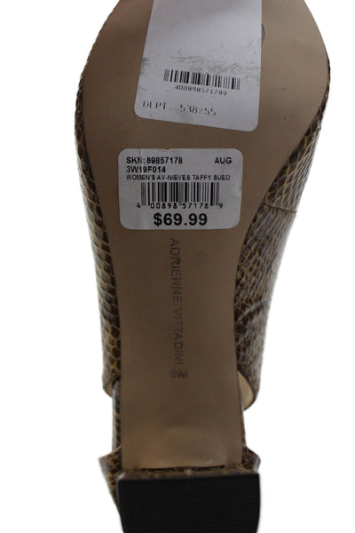 Adrienne Vittadini Womens Snakeskin Print Nieves Pumps Brown Size 9 Medium