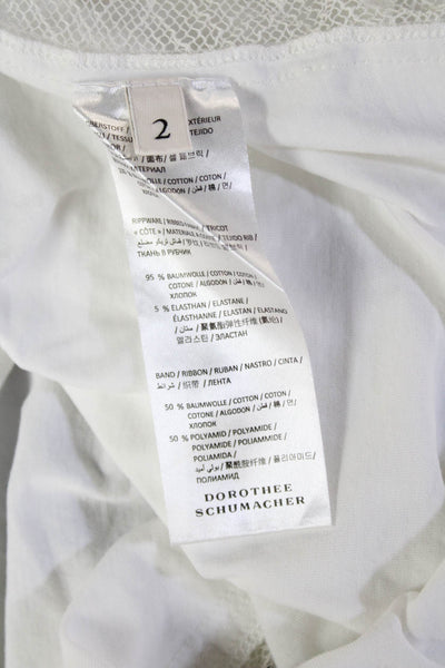 Dorothee Schumacher Women Cropped White Blouse Sleeveless Crew Neck Size 2