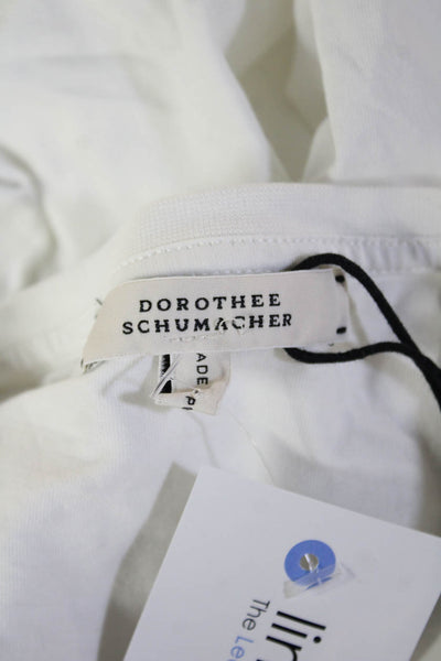 Dorothee Schumacher Women Cropped White Blouse Sleeveless Crew Neck Size 2