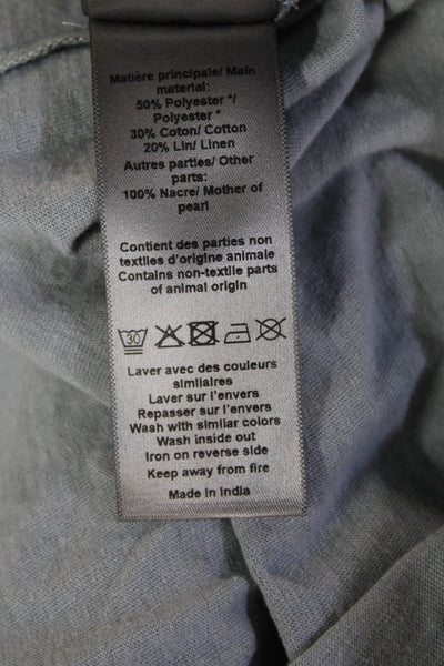 Zadig & Voltaire Women Basic Gray Cotton V Neck Short Sleeve T Shirt Size L