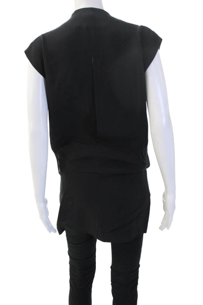 Cushnie Et Ochs Women Black V-Neck Sleeveless Jumpsuit Polyester Blend Size 0