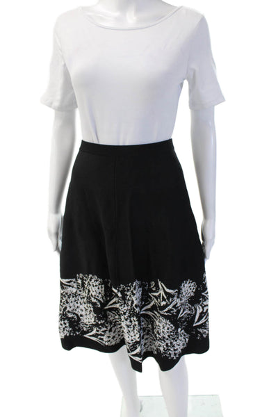 Artelier Nicole Miller Women Sweater Dress Black Floral Long Sleeve Size PP