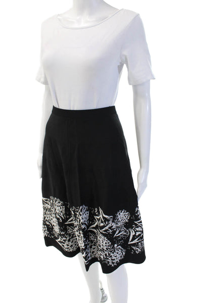 Artelier Nicole Miller Women Sweater Dress Black Floral Long Sleeve Size PP