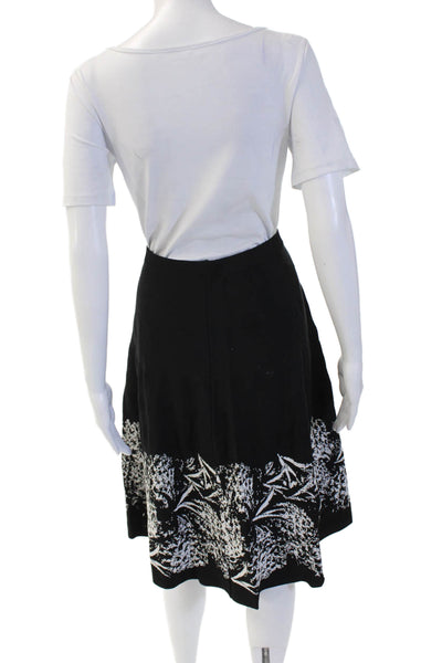 Artelier Nicole Miller Women Sweater Dress Black Floral Long Sleeve Size PP