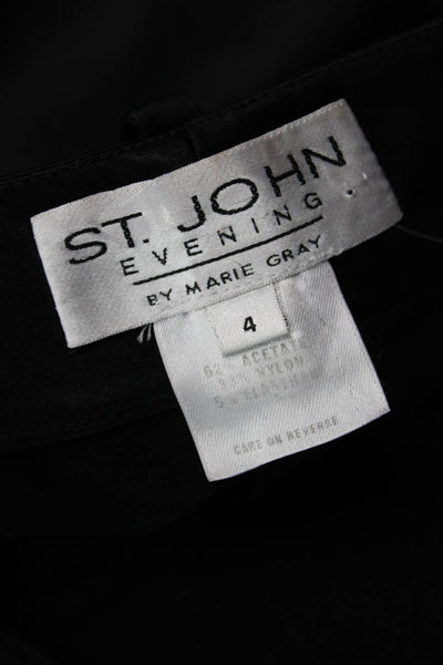 St. John Evening By Marie Gray Unisex Dress Pants Black Button Size 4