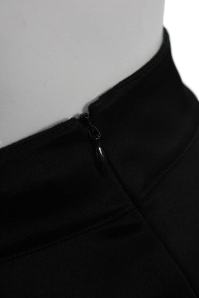 St. John Caviar Women Ankle Cropped Dress Pants Black Zip 78% Triacetate Size 4