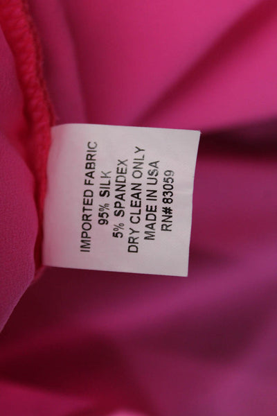 Drew Womens Kimono Blouse Pink Silk Blend Sleeveless Round Neck Size M