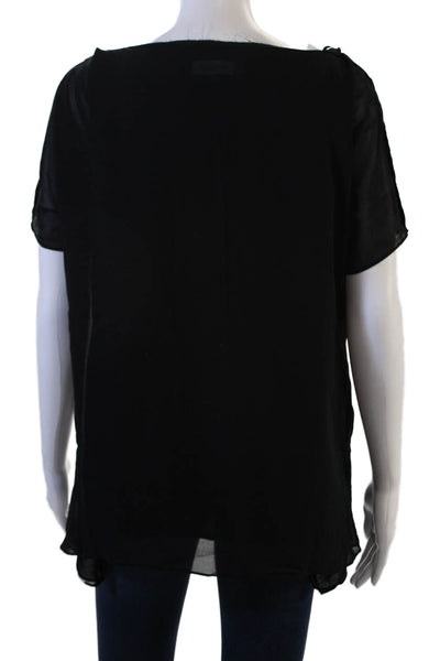 Calvin Klein Womens Black Polka Dot Tunic Blouse Round Neck Sleeveless Size M