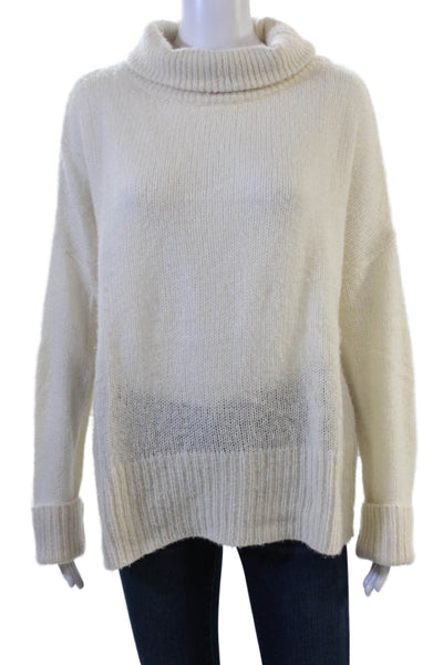 New Scotland Unisex Cashmere Silk Turtleneck Pullover Beige Size S