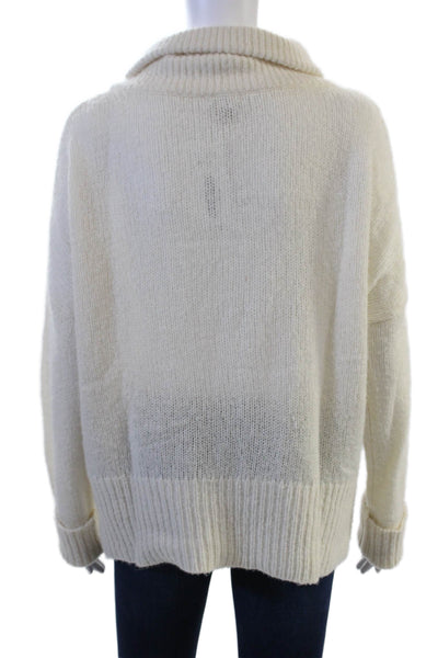 New Scotland Unisex Cashmere Silk Turtleneck Pullover Beige Size S