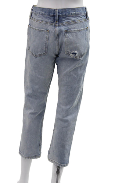 Frame Womens Light Blue Cropped Boyfriend Jeans Size 26
