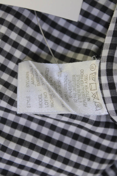 Theory Mens Plaid Button Down Sylvain Amicable Shirt Black Cotton Size Large