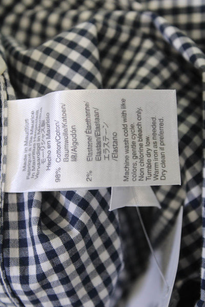 J Crew Mens Button-Down Dress Shirt Dark Blue Check Cotton Long Sleeve Size M