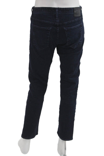 AG Adriano Goldschmied Mens Skinny Straight Jeans Dark Blue Button Size 32