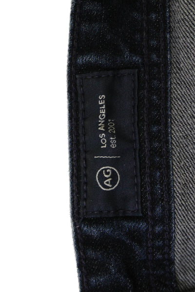 AG Adriano Goldschmied Mens Skinny Straight Jeans Dark Blue Button Size 32
