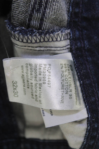 AG Adriano Goldschmied Mens Skinny Straight Jeans Dark Blue Button Size 32
