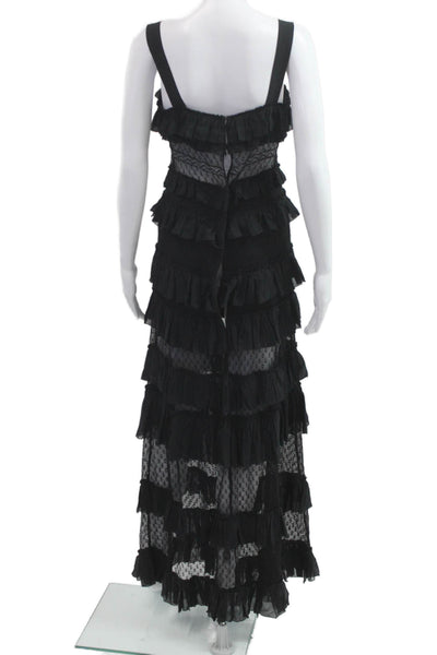Isabel Marant Womens Black Square Neck Sleeveless Maxi Dress Size 38