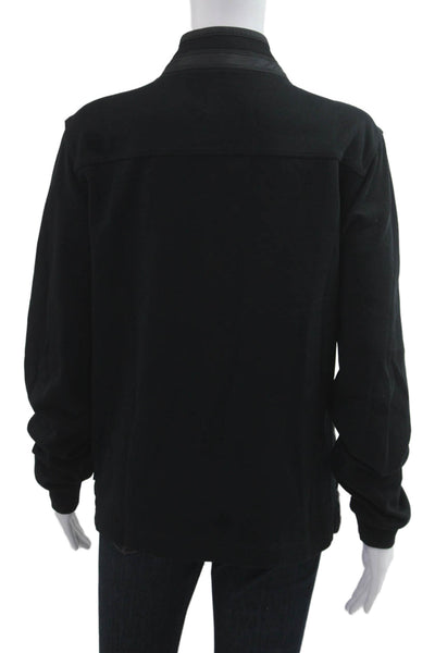 Boss Hugo Boss Unisex Quilted Jacket Black Cotton High Neck Zip Argyle Size S