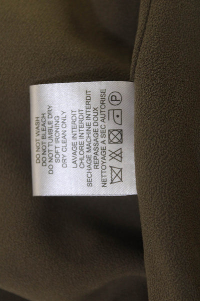 IRO Women Tank Shift Dress Brown Silk V Neck Sleeveless Knee Length Size 34