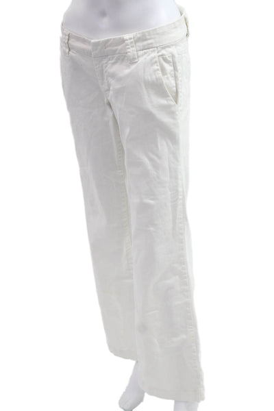 Standard James Perse Women Chino Pants White Button Closure Size 28