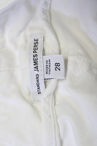 Standard James Perse Women Chino Pants White Button Closure Size 28