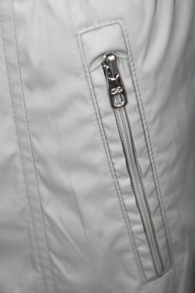 Cole Haan Womens Raincoat Windbreaker Gray Drawstring Polyester Size M