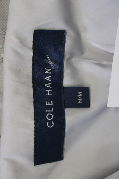 Cole Haan Womens Raincoat Windbreaker Gray Drawstring Polyester Size M