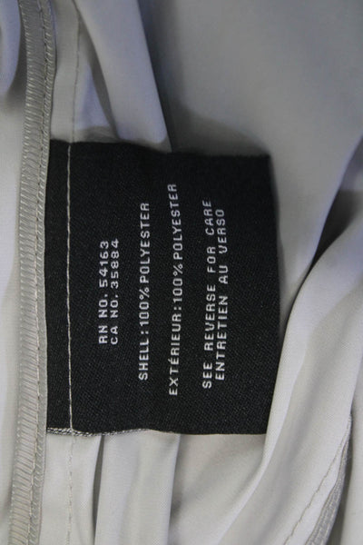Cole Haan Womens Raincoat Windbreaker Gray Drawstring Polyester Size M