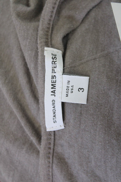 Standard James Perse Womens Long Sleeve Gray Jersey T-Shirt Size 3