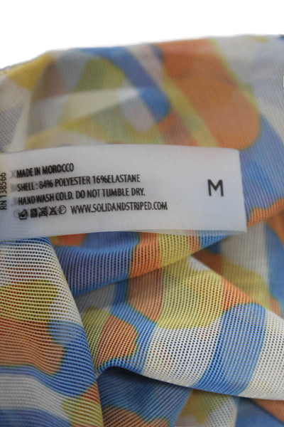 Solid & Striped Womens Mini Wrap Skirt Blue Geometric Polyester Elastane Size M