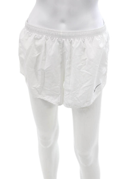 Nike Unisex Sports Nylon Blend White Zip Shorts Size M