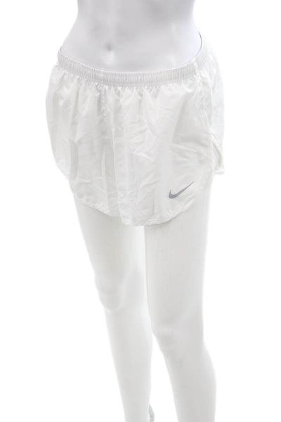 Nike Unisex Sports Nylon Blend White Zip Shorts Size M
