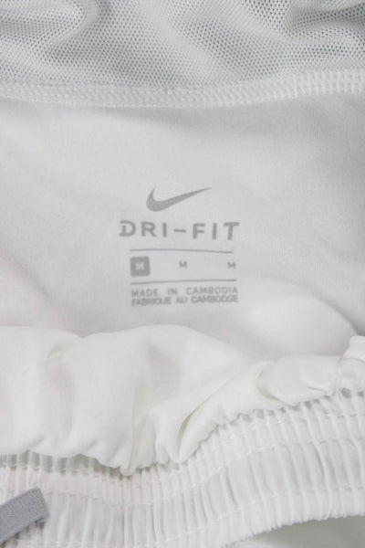 Nike Unisex Sports Nylon Blend White Zip Shorts Size M