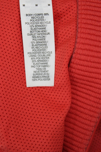 Nike Womens Spaghetti Strap Logo Stretch Knit Sports Bra Red Size Medium