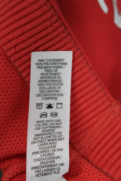 Nike Womens Spaghetti Strap Logo Stretch Knit Sports Bra Red Size Medium