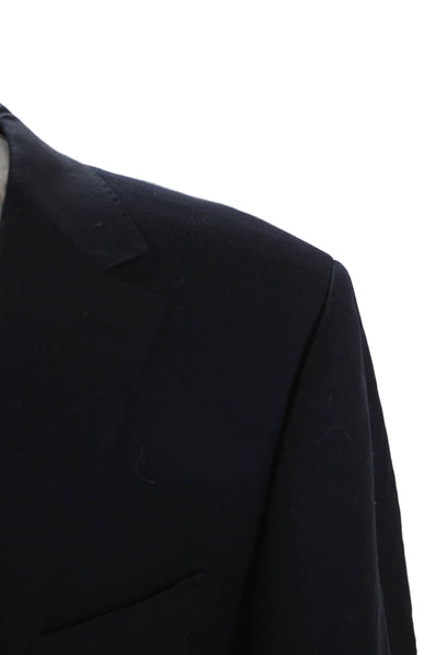 Bartorelli Mens 2 Piece Dark Blue Wool Suit Jacket Size 56