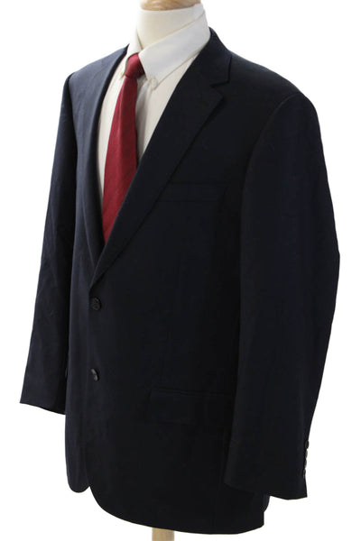 Bartorelli Mens 2 Piece Dark Blue Wool Suit Jacket Size 56
