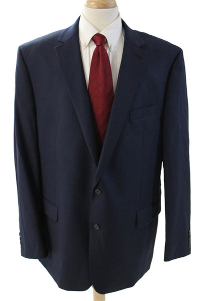 Lauren Ralph Lauren Mens Dark Blue Wool Blend Suit Jacket Size 48
