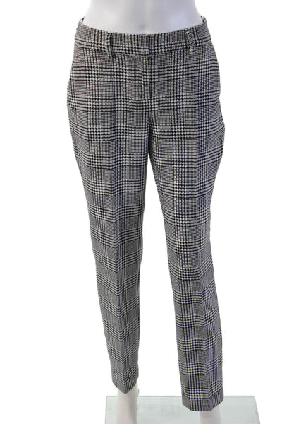 T Tahari Womens Ankle Dress Pants Black Plaid Size 4