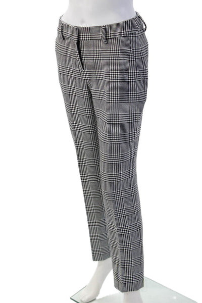 T Tahari Womens Ankle Dress Pants Black Plaid Size 4